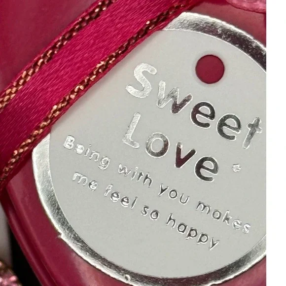 Heart‎ Dangle Earrings Pink Crystal Gold Tone Romantic Jewelry - Picture 2 of 4